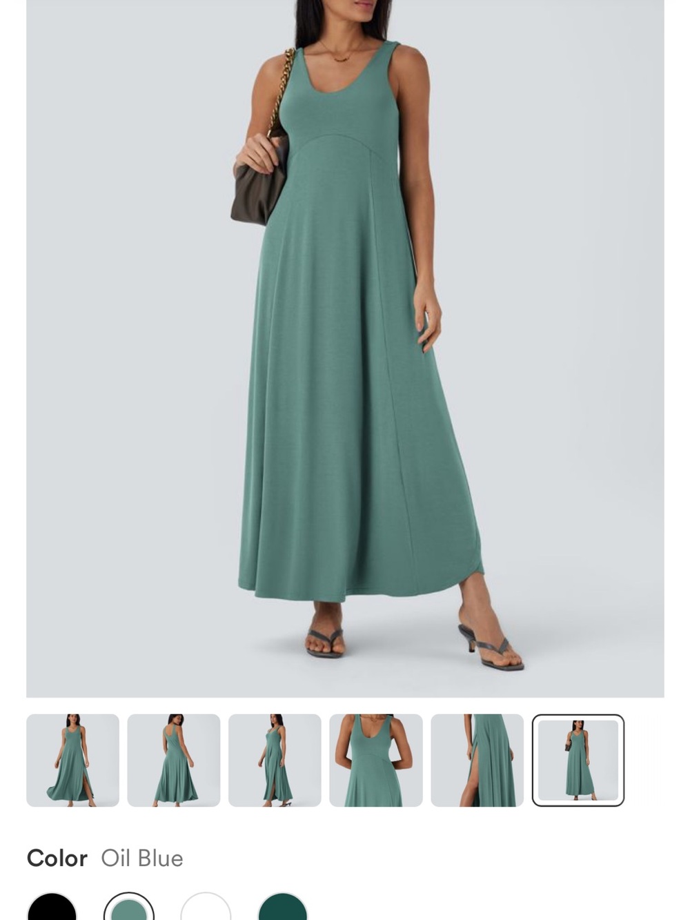HALARA Oil Blue Maxi Tank Dress